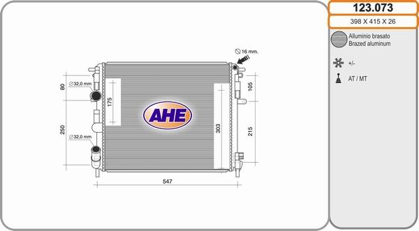 AHE 123.073 - Radiator, mühərrikin soyudulması furqanavto.az