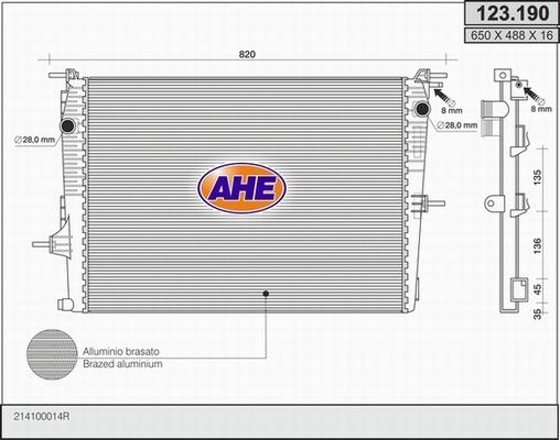 AHE 123.190 - Radiator, mühərrikin soyudulması furqanavto.az