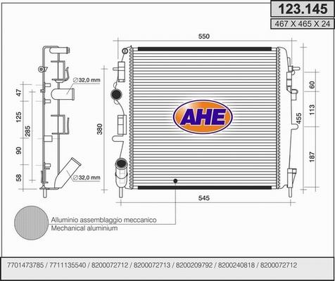 AHE 123.145 - Radiator, mühərrikin soyudulması furqanavto.az