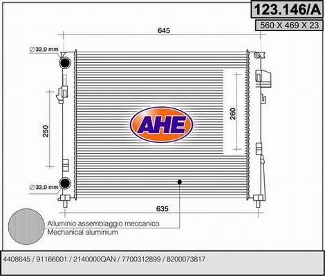 AHE 123.146/A - Radiator, mühərrikin soyudulması furqanavto.az