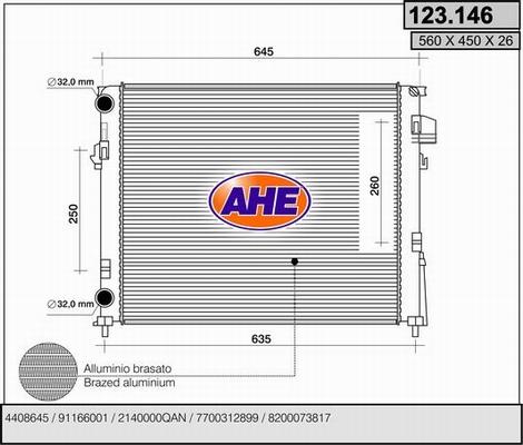 AHE 123.146 - Radiator, mühərrikin soyudulması furqanavto.az