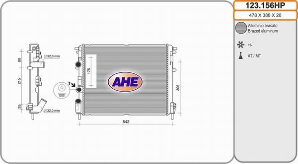 AHE 123.156HP - Radiator, mühərrikin soyudulması furqanavto.az