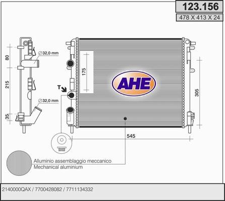 AHE 123.156 - Radiator, mühərrikin soyudulması furqanavto.az