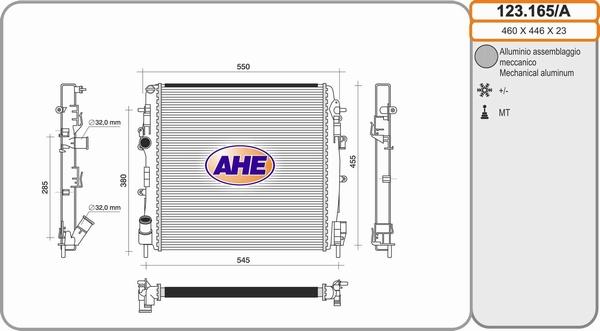 AHE 123.165/A - Radiator, mühərrikin soyudulması furqanavto.az