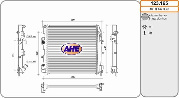 AHE 123.165 - Radiator, mühərrikin soyudulması furqanavto.az