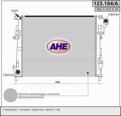 AHE 123.184/A - Radiator, mühərrikin soyudulması furqanavto.az