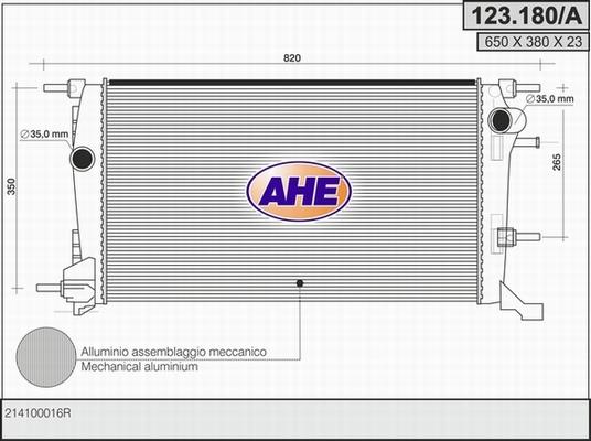 AHE 123.180/A - Radiator, mühərrikin soyudulması furqanavto.az