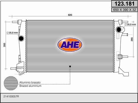 AHE 123.181 - Radiator, mühərrikin soyudulması furqanavto.az