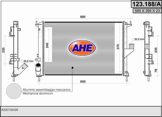 AHE 123.188/A - Radiator, mühərrikin soyudulması furqanavto.az