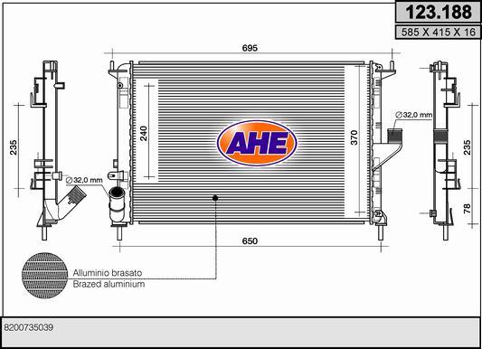 AHE 123.188 - Radiator, mühərrikin soyudulması furqanavto.az