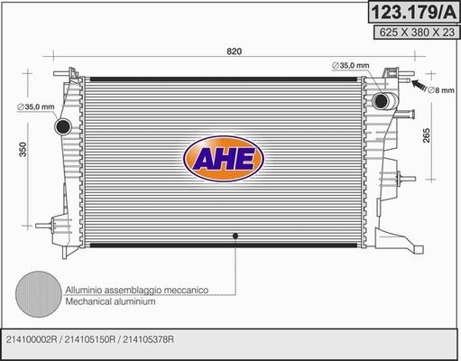 AHE 123.179/A - Radiator, mühərrikin soyudulması furqanavto.az