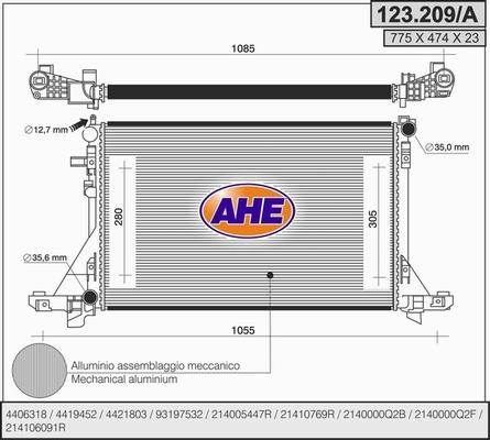 AHE 123.209/A - Radiator, mühərrikin soyudulması furqanavto.az