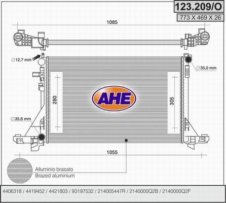 AHE 123.209/O - Radiator, mühərrikin soyudulması furqanavto.az