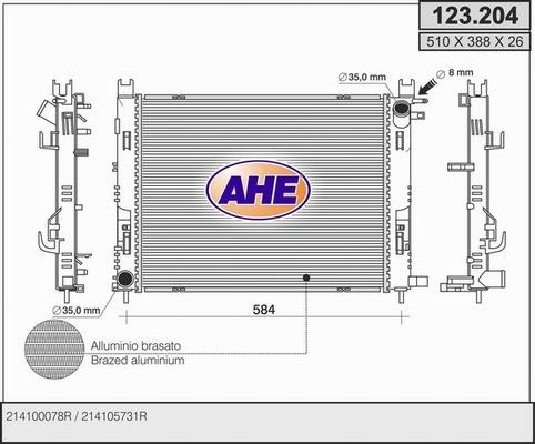 AHE 123.204 - Radiator, mühərrikin soyudulması furqanavto.az