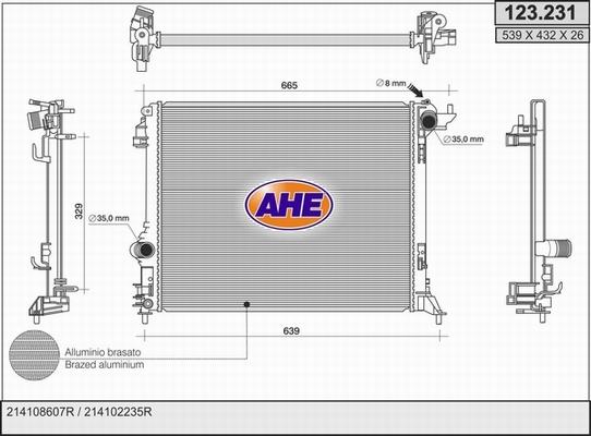 AHE 123.231 - Radiator, mühərrikin soyudulması furqanavto.az