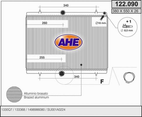 AHE 122.090 - Radiator, mühərrikin soyudulması furqanavto.az
