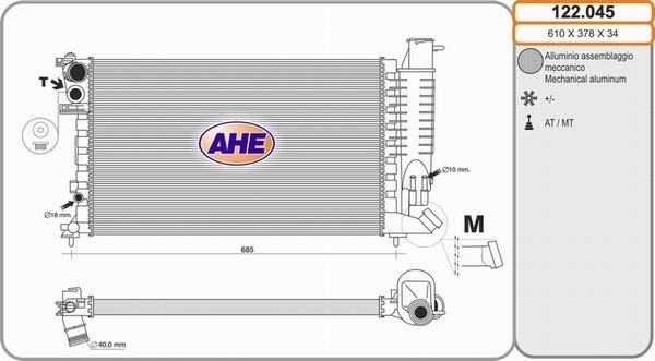 AHE 122.045 - Radiator, mühərrikin soyudulması furqanavto.az