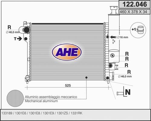 AHE 122.046 - Radiator, mühərrikin soyudulması furqanavto.az