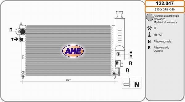 AHE 122.047 - Radiator, mühərrikin soyudulması furqanavto.az