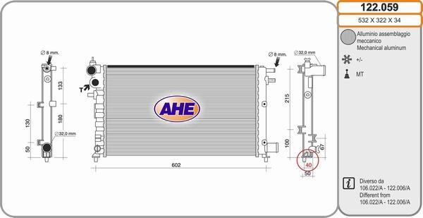 AHE 122.059 - Radiator, mühərrikin soyudulması furqanavto.az