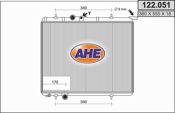 AHE 122.051 - Radiator, mühərrikin soyudulması furqanavto.az