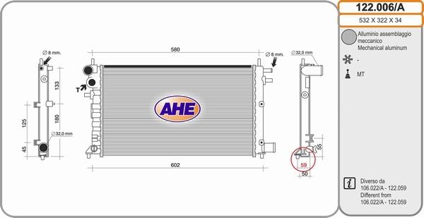 AHE 122.006/A - Radiator, mühərrikin soyudulması furqanavto.az