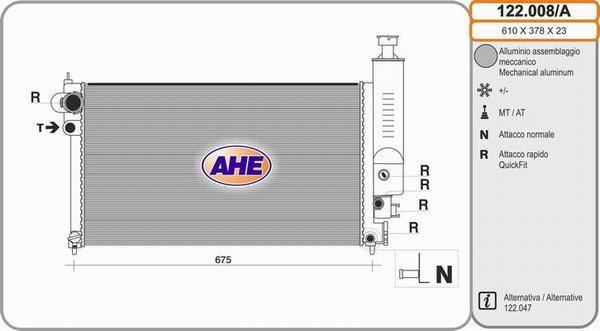 AHE 122.008/A - Radiator, mühərrikin soyudulması furqanavto.az