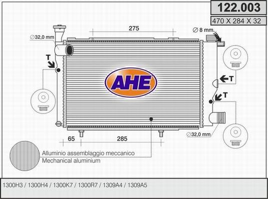 AHE 122.003 - Radiator, mühərrikin soyudulması furqanavto.az