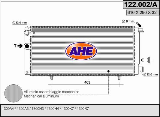 AHE 122.002/A - Radiator, mühərrikin soyudulması furqanavto.az