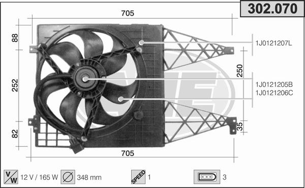 AHE 302.070 - Fen, radiator furqanavto.az