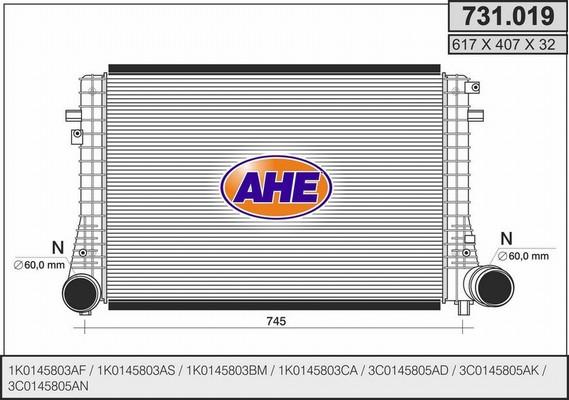 AHE 731.019 - Intercooler, şarj cihazı furqanavto.az