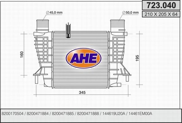 AHE 723.040 - Intercooler, şarj cihazı furqanavto.az