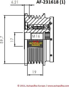 AINDE AF231618 - Kasnak, alternator, sərbəst dönərli mufta furqanavto.az