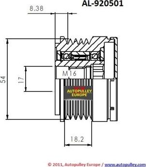 AINDE AL920501 - Kasnak, alternator, sərbəst dönərli mufta furqanavto.az