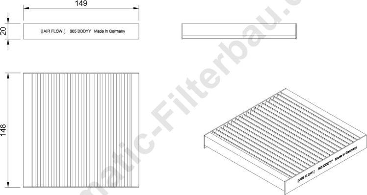 Airmatic IF0305 - Filtr, daxili hava furqanavto.az