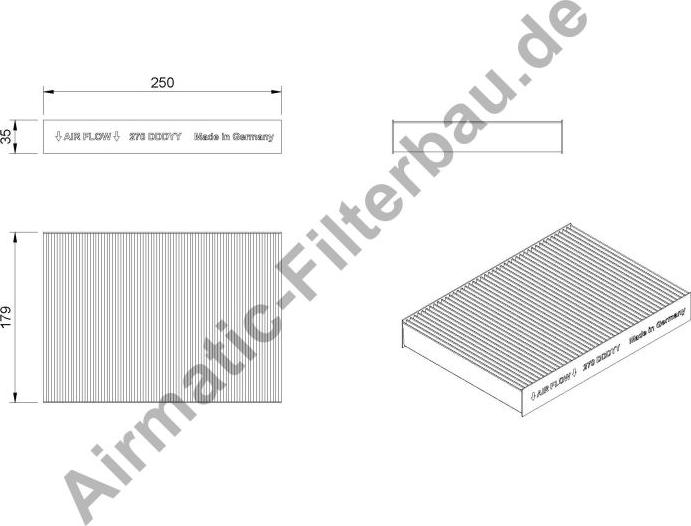 Airmatic IF0270 - Filtr, daxili hava furqanavto.az