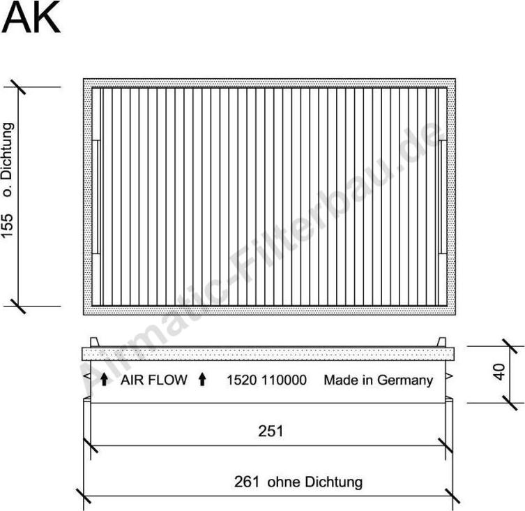 Airmatic IF1520 - Filtr, daxili hava furqanavto.az