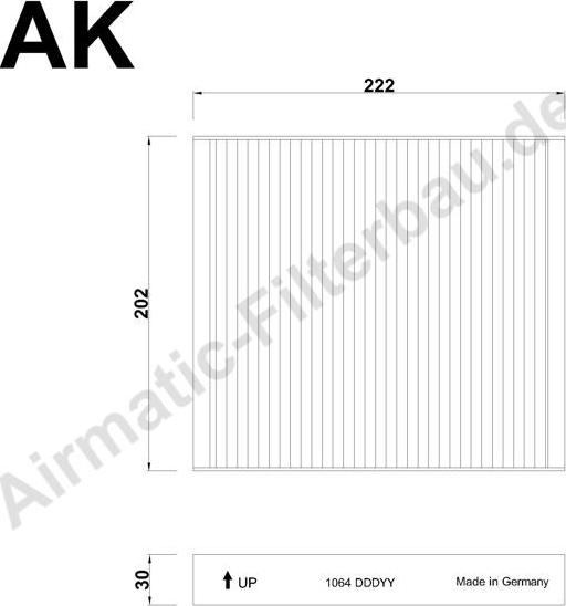 Airmatic IF1064 - Filtr, daxili hava furqanavto.az