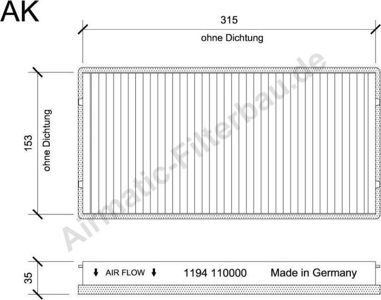 Airmatic IF1194 - Filtr, daxili hava www.furqanavto.az