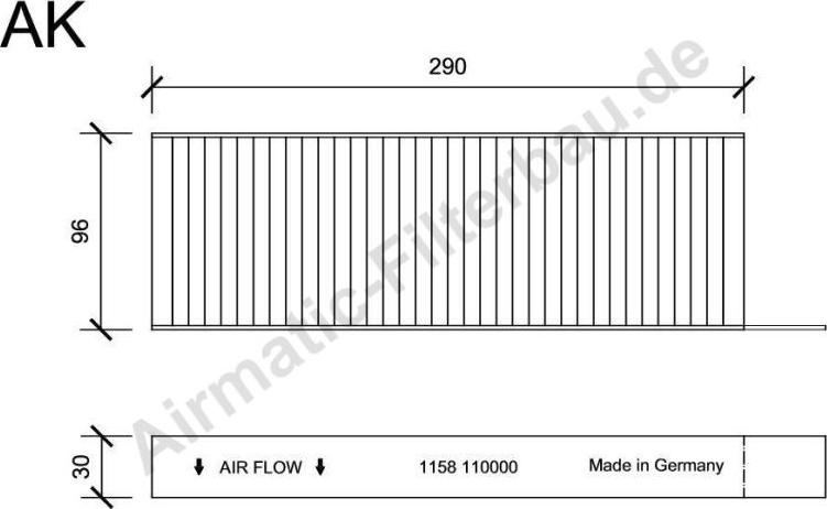 Airmatic IF1158S - Filtr, daxili hava furqanavto.az