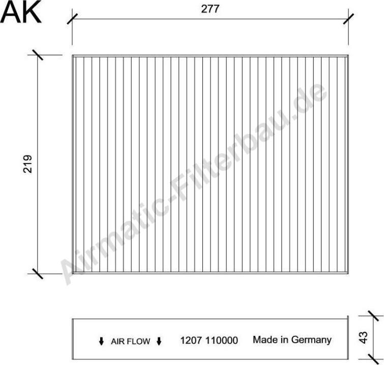 Airmatic IF1207 - Filtr, daxili hava furqanavto.az