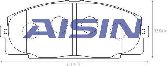 AISIN A1N050 - Əyləc altlığı dəsti, əyləc diski furqanavto.az