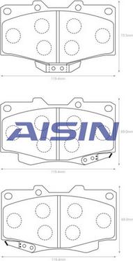 AISIN A1N029 - Əyləc altlığı dəsti, əyləc diski furqanavto.az