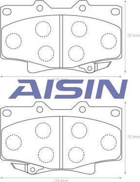 AISIN A1N023 - Əyləc altlığı dəsti, əyləc diski furqanavto.az