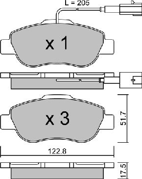 Aisin BPFI-1015 - Əyləc altlığı dəsti, əyləc diski furqanavto.az