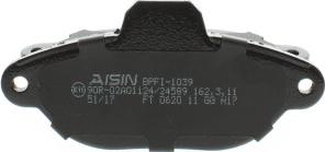 AISIN BPFI-1039 - Əyləc altlığı dəsti, əyləc diski furqanavto.az