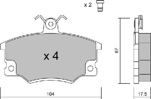 Aisin BPFI-1038 - Əyləc altlığı dəsti, əyləc diski furqanavto.az