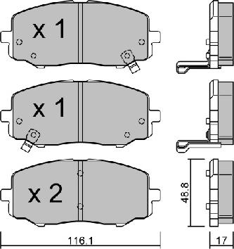 AISIN BPHY-1005 - Əyləc altlığı dəsti, əyləc diski furqanavto.az