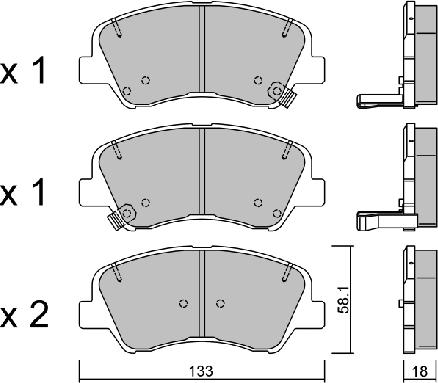 Aisin BPHY-1011 - Əyləc altlığı dəsti, əyləc diski furqanavto.az