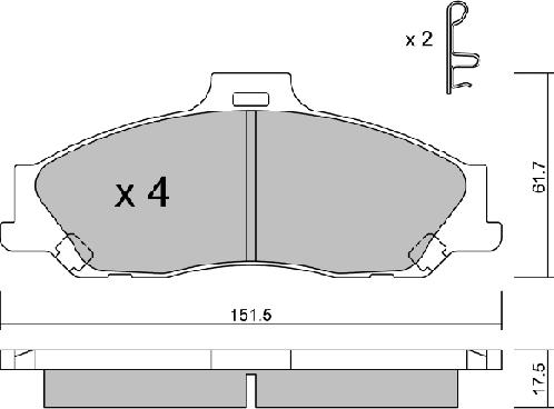 Aisin BPMZ-1006 - Əyləc altlığı dəsti, əyləc diski furqanavto.az